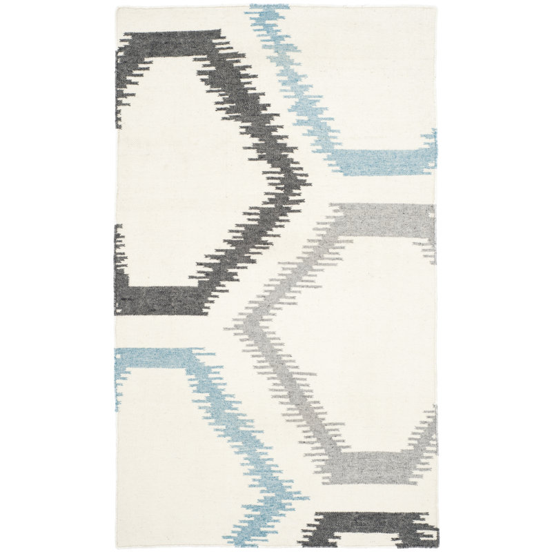 Seraphin Ikat Wool Hand Woven Area Rug, Rectangle 91 x 152 cm