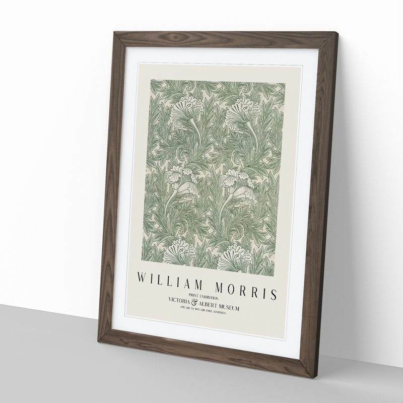 Tulips by William Morris - Framed Print, 65cm H x 48cm W x 2cm D, Walnut Framed