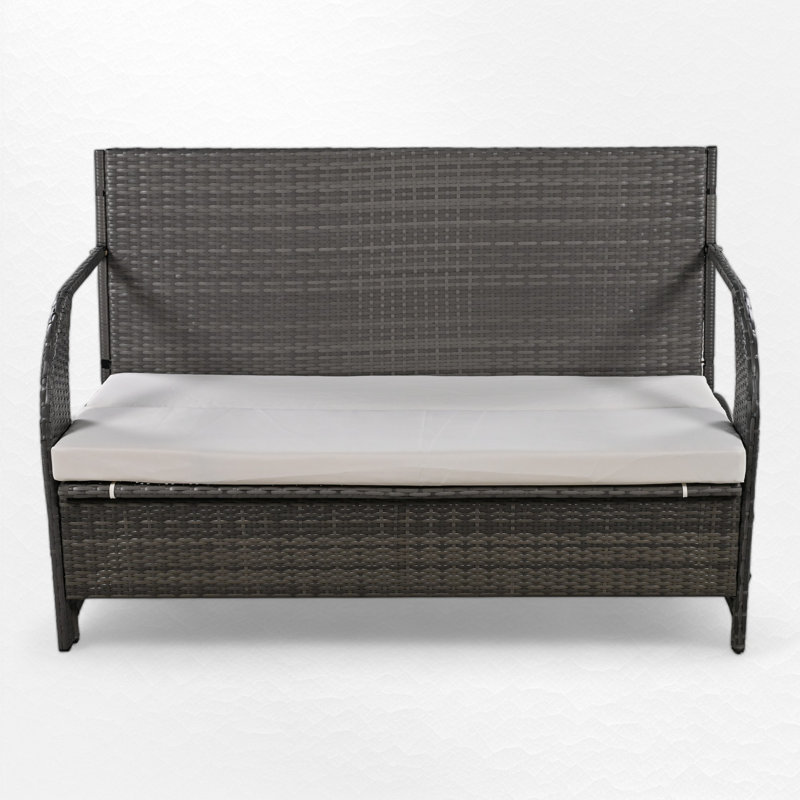 Causeuse d'extérieur en osier 49 po, Beige