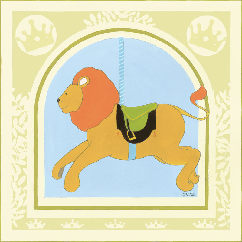 Lion Carousel - Wrapped Canvas Print, 122cm H x 122cm W