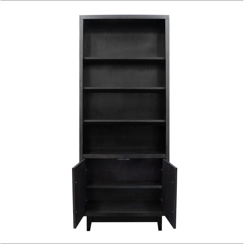Bibliothèque Radier 78 po de hauteur, aucun assemblage requis, finition noire, Noir