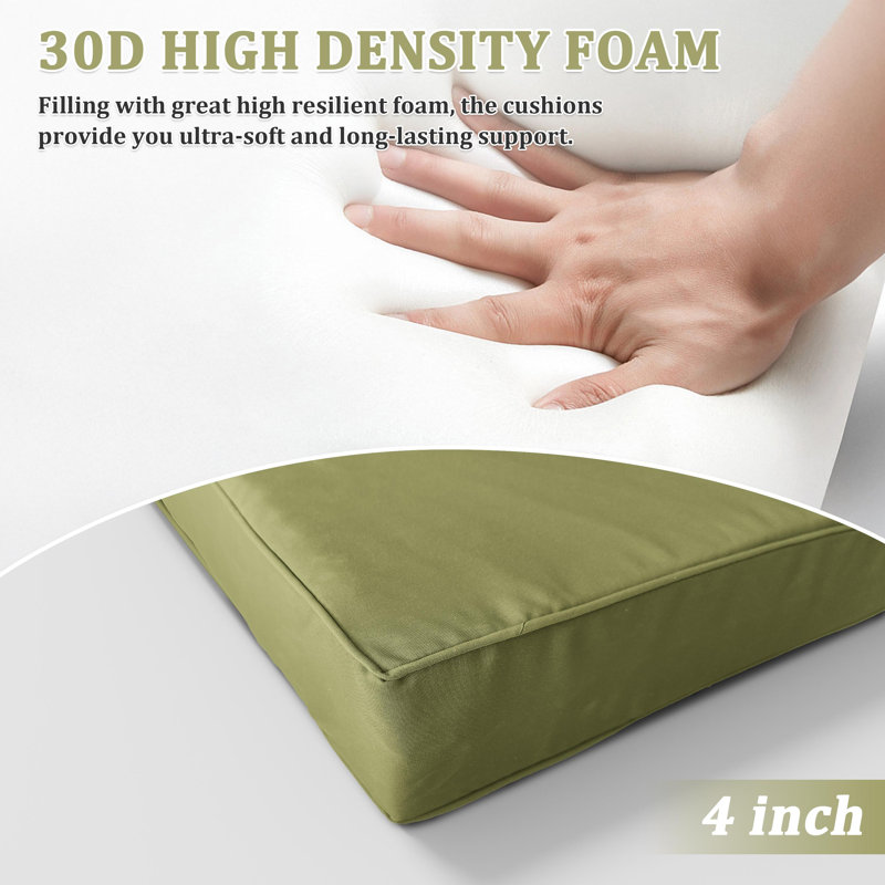 Outdoor Seat / Back Cushion, Pea Green, 22" W x 24" D