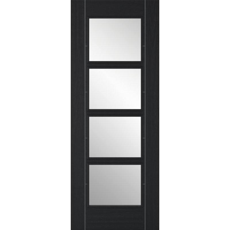 Vancouver 4L Pre-finished Oak Doors 813 x 2032, Charcoal Black, 838mm x 1981mm