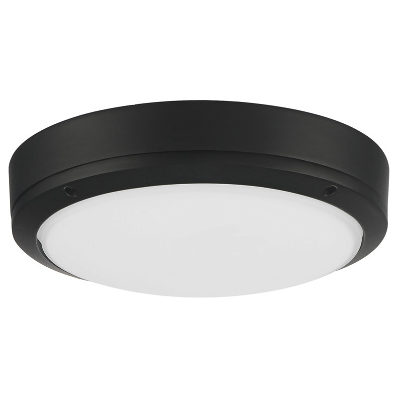 Rockaway Dual Voltage Outdoor LED Flush Mount - Satin, Matte Black