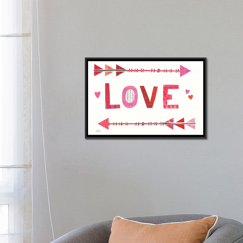 " Love Words III " by Melissa Averinos, 18" H x 26" W x 1.5" D, Black Framed Canvas, No Mat