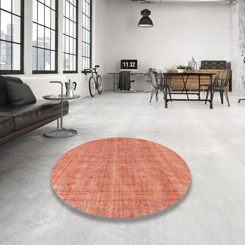 Tapis décoratif multicolore à motif abstrait, Rond 5 pi