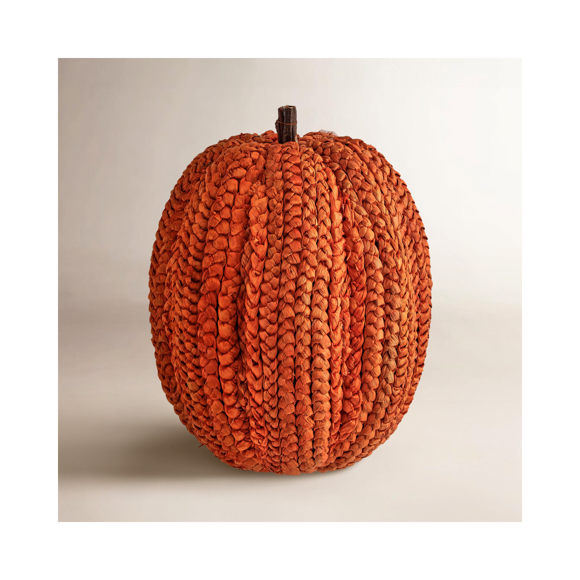 Display Basket Weave Pumpkin, Orange, 19" H x 15" W x 15" D