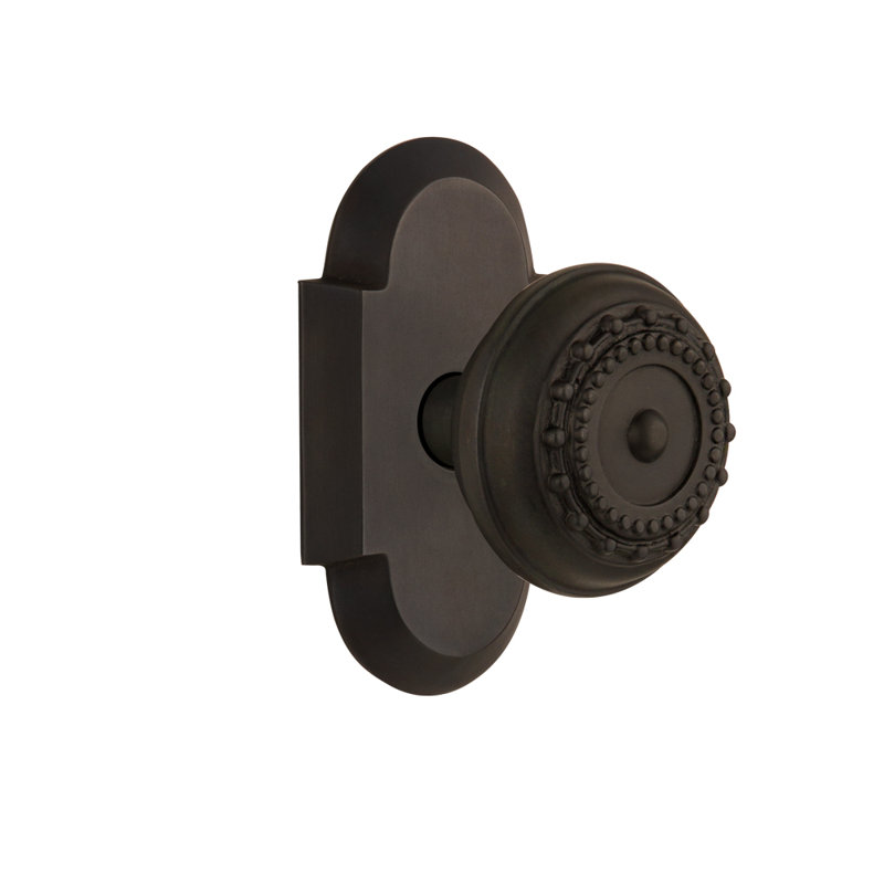 Cottage Plate with Meadows Door Knob, 2-3/4", Oil-Rubbed Bronze