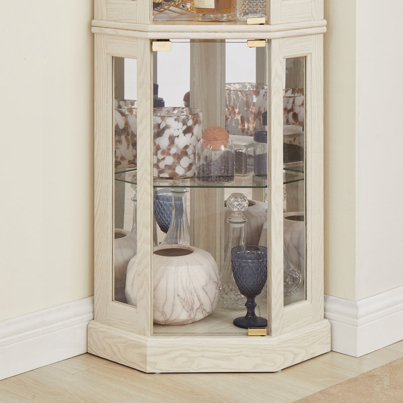Vitrine d'angle vitrée d'angle, Blanc antique