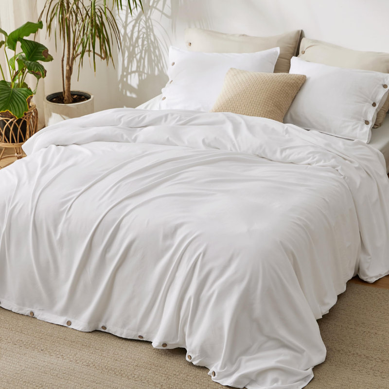 Bedsure Cooling Duvet Cover, Linen, King Duvet Cover