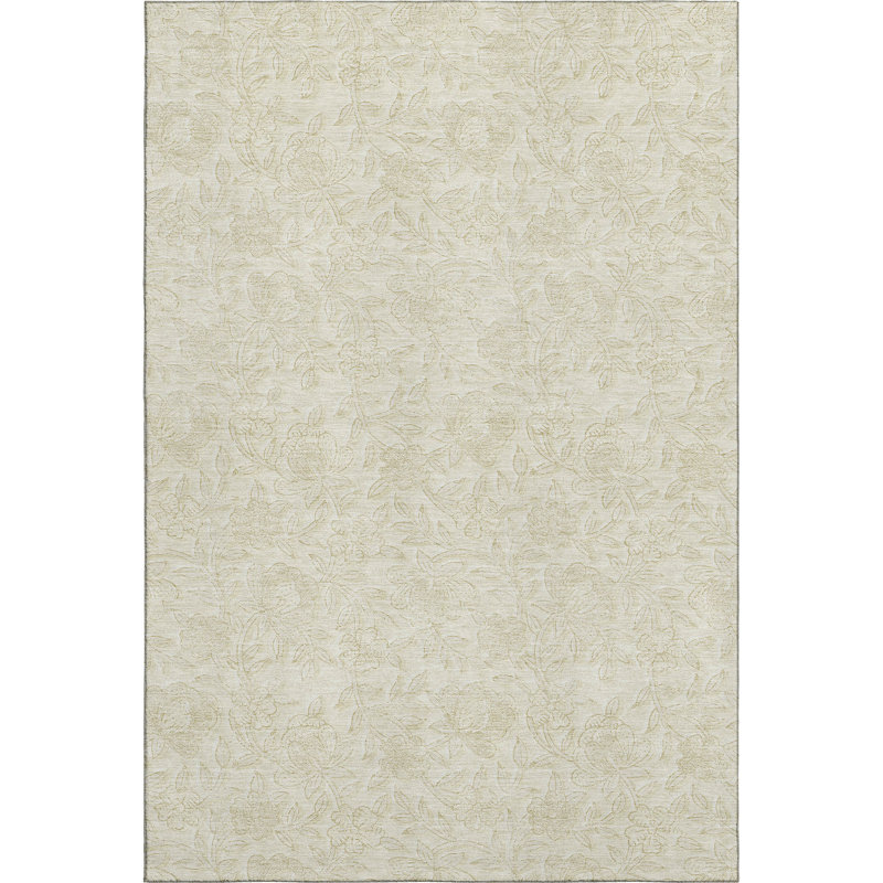 Premium Machine Washable Prisco Ivory Rug, Rectangle 5' x 7'6"