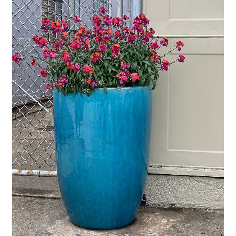 Ensemble de 2 pots à fleurs en argile Le Beau, Turquoise en chute