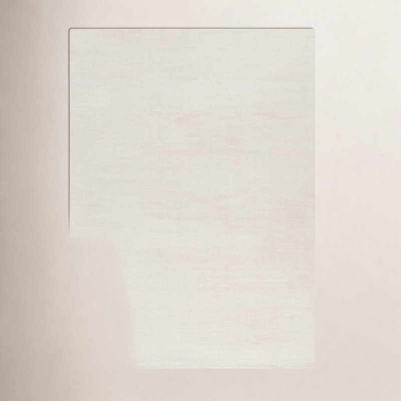 Crowe Wool Light Beige Area Rug, Rectangle 6' x 9'