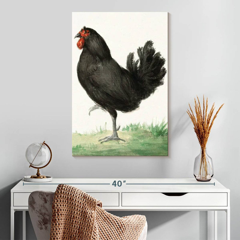 Brampt Standing Black Chicken, 30" H x 20" W