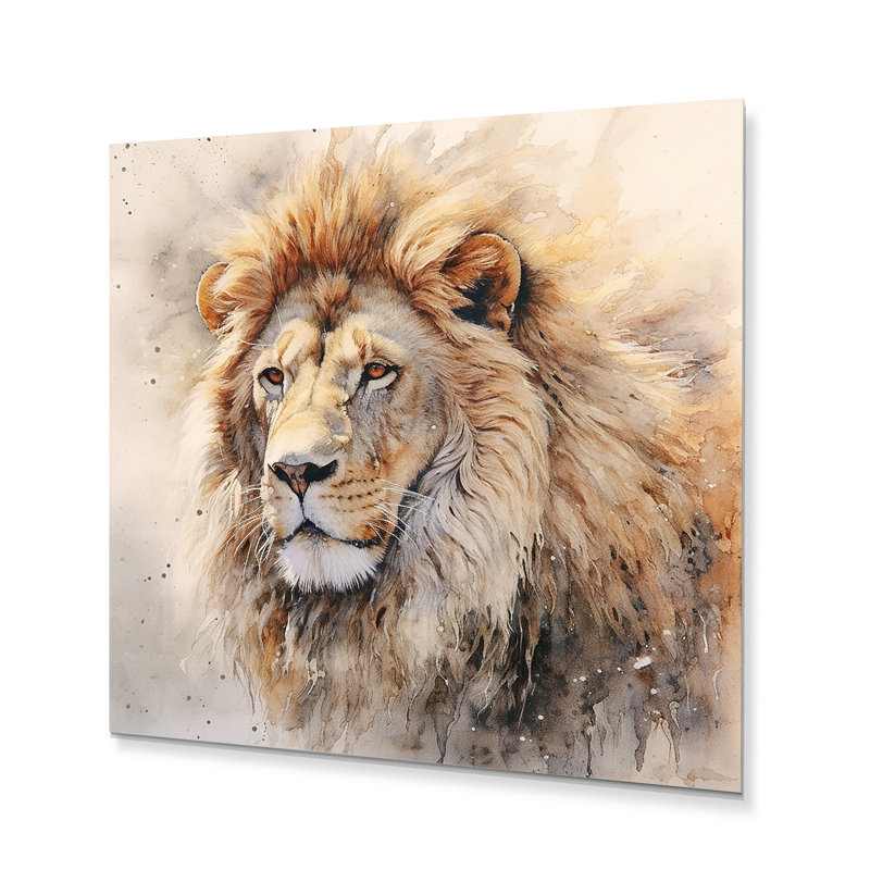 Fierce Lion III - Animals Metal Wall Decor, 29" H x 29" W x 1" D