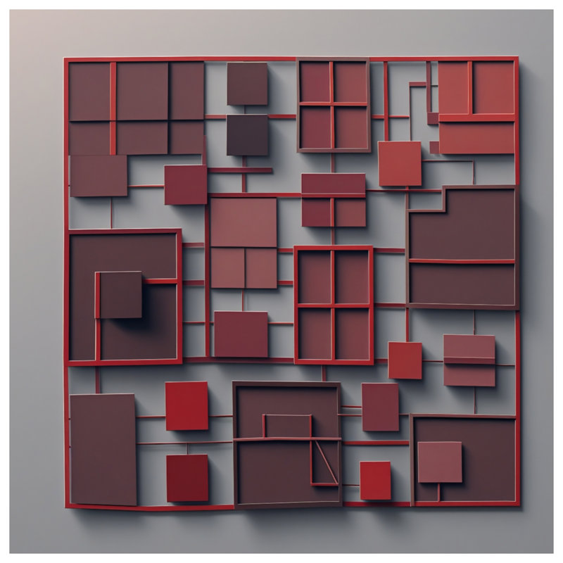 Housses de couette Red Grid Squares, King