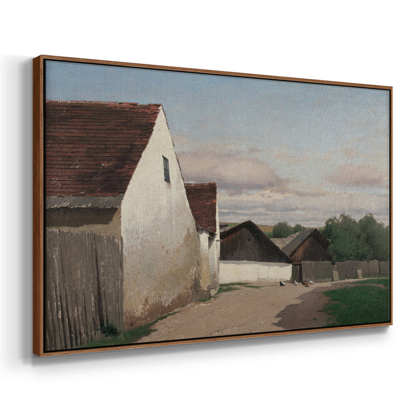 "Vintage Landscape -DLV" sur toile, H 25 po x l 37 po x P 2 po, Cadre flottant noyer