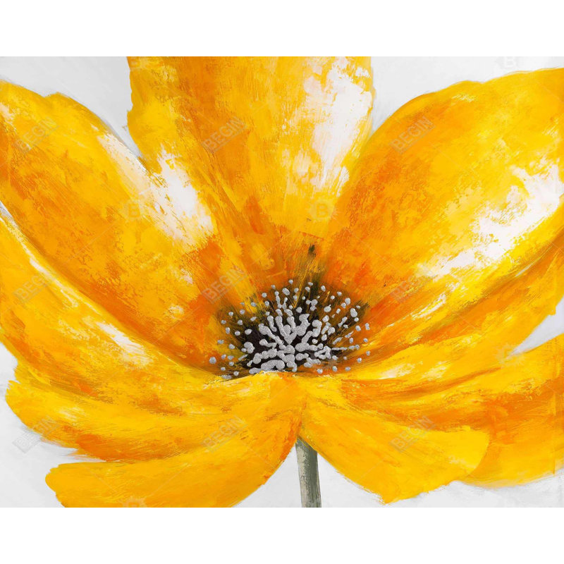 Big Yellow Flower Print On Canvas