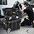 2-Tier Stackable Tool Box Trolley Heavy-Duty Portable Tool Storage With Extendable Handle??