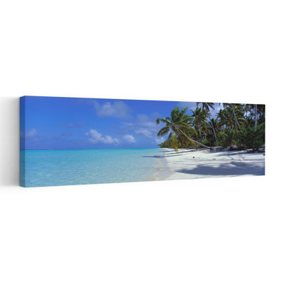 Atoll de Tetiaroa, Polynésie française, Tahiti, palmier abstrait, art mural plage océan