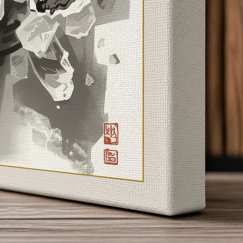 Oyster Study Japandi - Wrapped Canvas, 18x12 - 45.7 x 30.5 cm, Cream Border