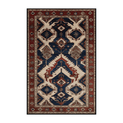 Machine Washable Persian Black Area Rug