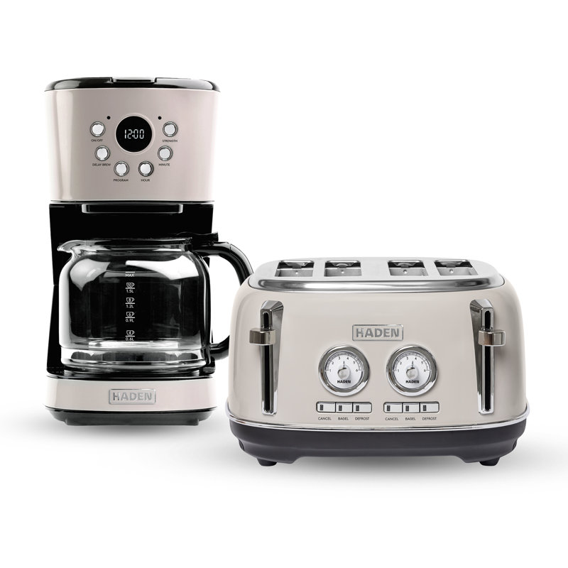HADEN Dorset Putty Bundle with 4-Slice Toaster and Coffee Machine