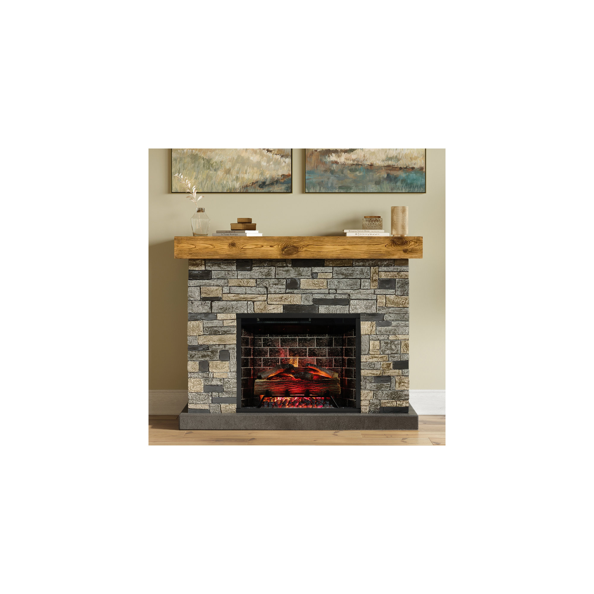 Country Living Dixson Faux Stone Brick Mantel