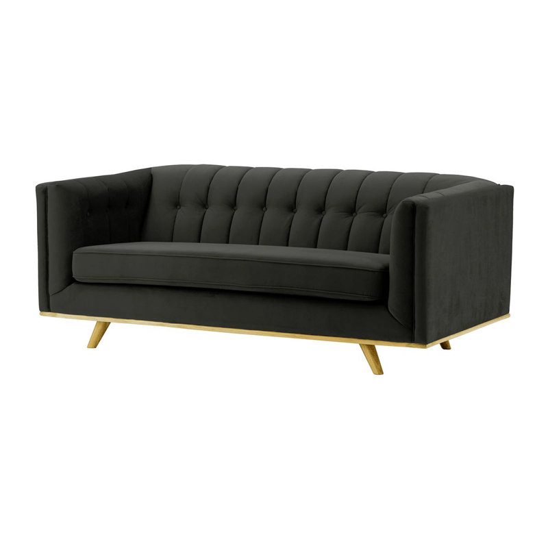 Badnath 3 Seater Velvet Sofa, Black