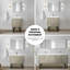 30 po De salle de bain rustique avec comptoir en quartz blanc, robinet en métal et miroir incandescent de 28 po