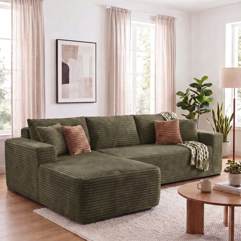 Canapé-lit modulaire Boneless Corduroy, Green