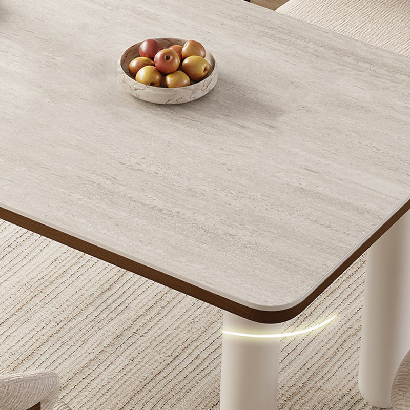 Table de style français de style roche de couleur crème