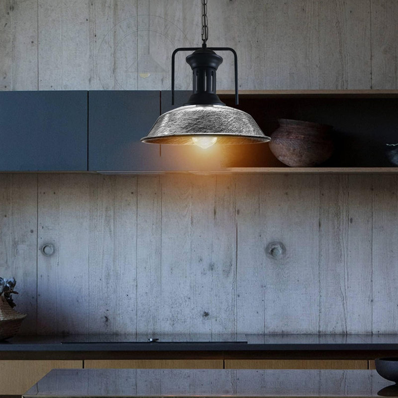 Colston 1 - Light Brushed Silver Pendant
