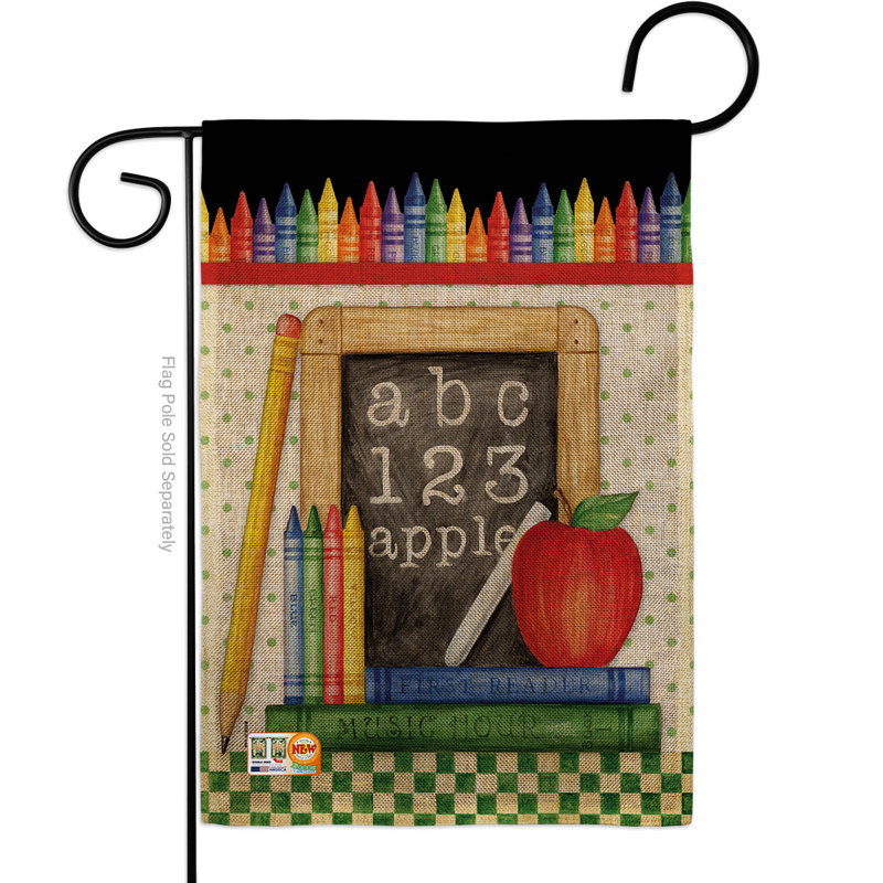 « school craie board », occasion spéciale & en toile jutes, impression 2 côtés 18,5 x 13 po drapeau de jardin