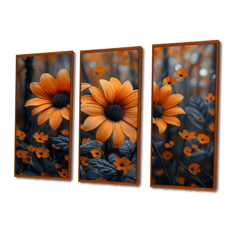 «Daisy Forest Flowers I - Daisies», ensemble de reproduction d'art mural, H 28 po x l 36 po x P 1 po