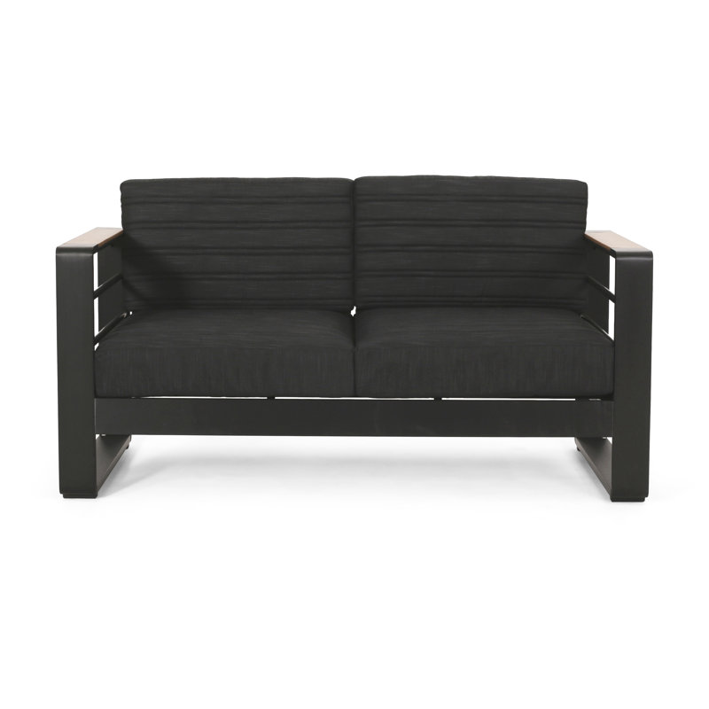 Seating With Weather Resistance And Aluminum Outdoor Grey Weather- Fabric -