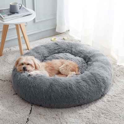 Eleene Round Faux Fur Pet Bed