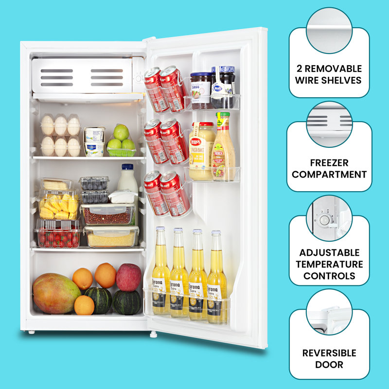 Koolatron 3.1 Cu Ft Mini Fridge with Freezer + Total Chef Microwave Combo
