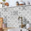 24 autocollants de carrelage de style marocain, 4 x 4 pouces (10 x 10 cm), décoration murale DIY traditionnelle, décalcomanies imperméables et résistantes à l'huile pour dosserets de salle de bain et de cuisine, bleu foncé