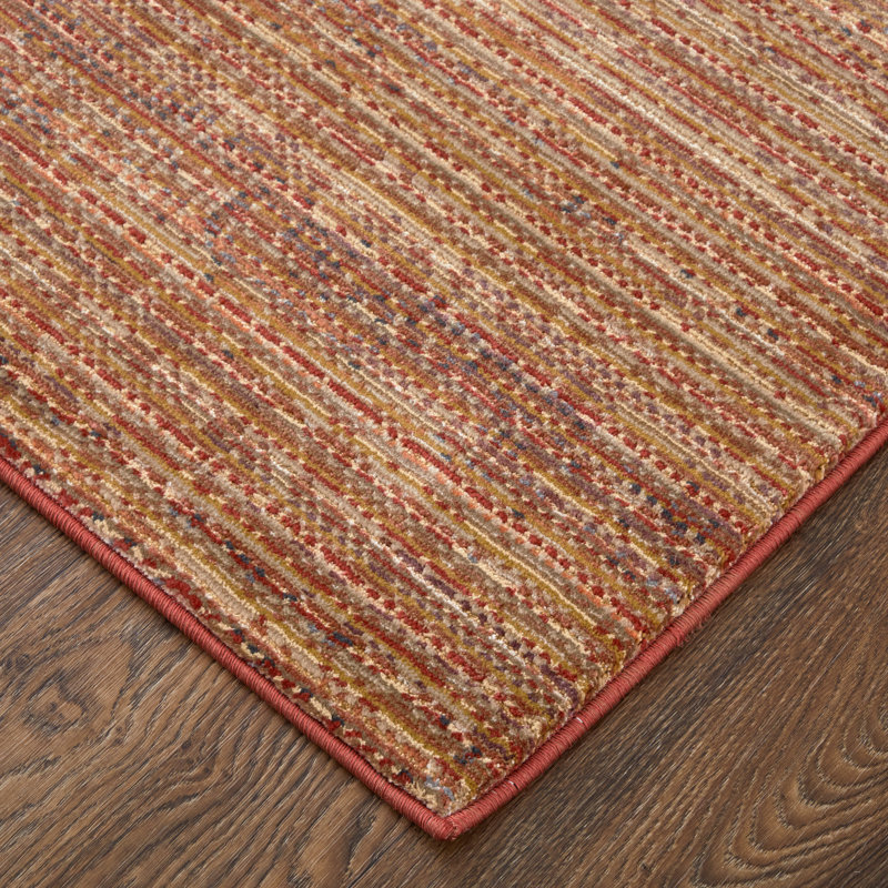 Esser Modern Solid, Accent Rug, Brown/Red/Tan, Runner 2'6" x 7'3"