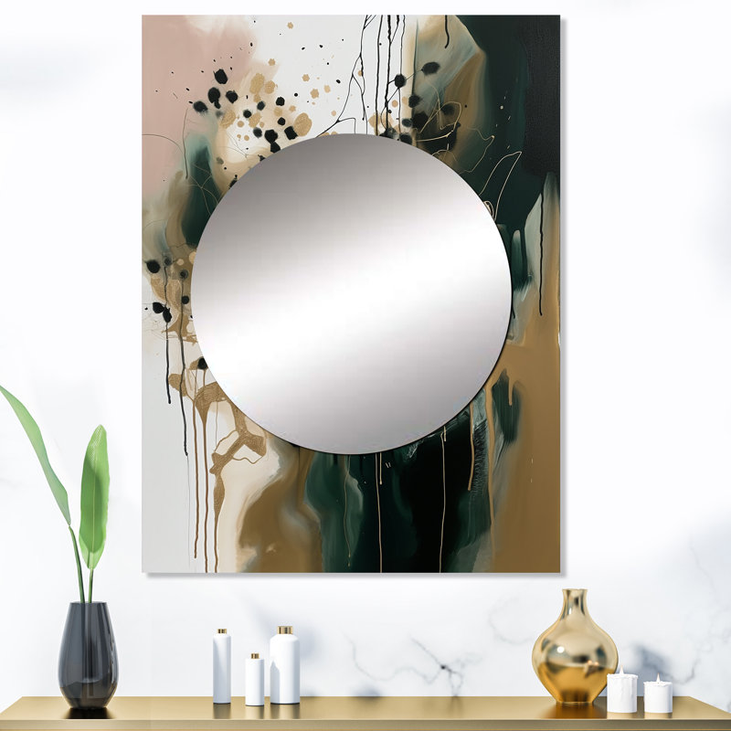 Loquette, noir abstrait - réalités abstraites, miroir mural moderne, art imprimé en métal, 40 po x 30 po