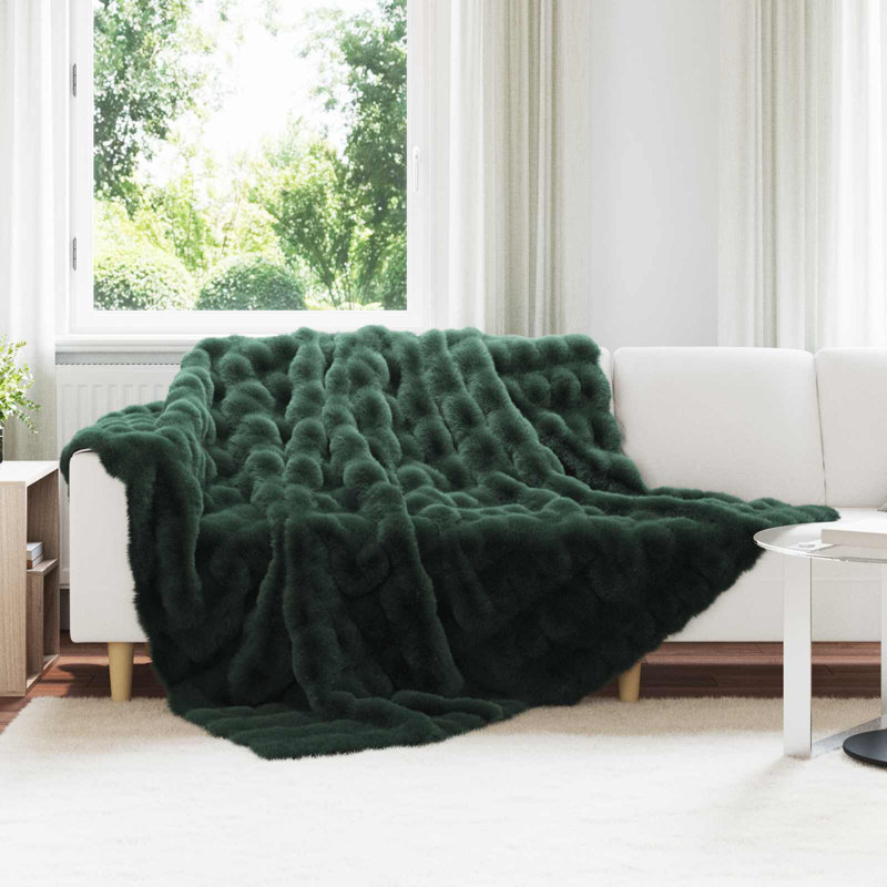 1-36 Throw Blanket, Dark Green, 220cm x 240cm