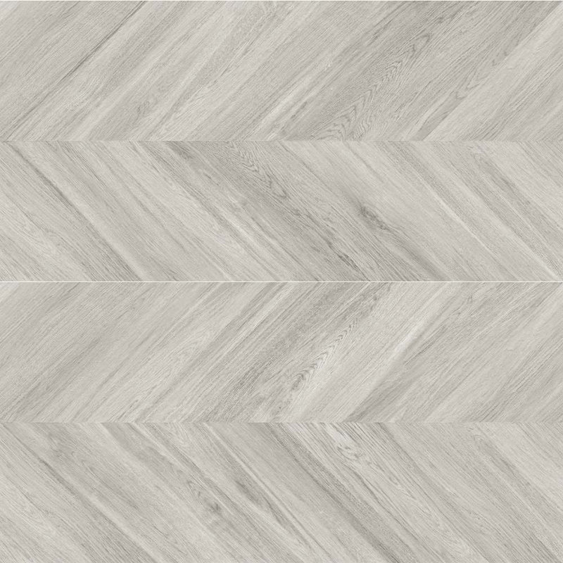 Saxon 24" x 48" Chevron Porcelain Floor and Wall Tile, Gray