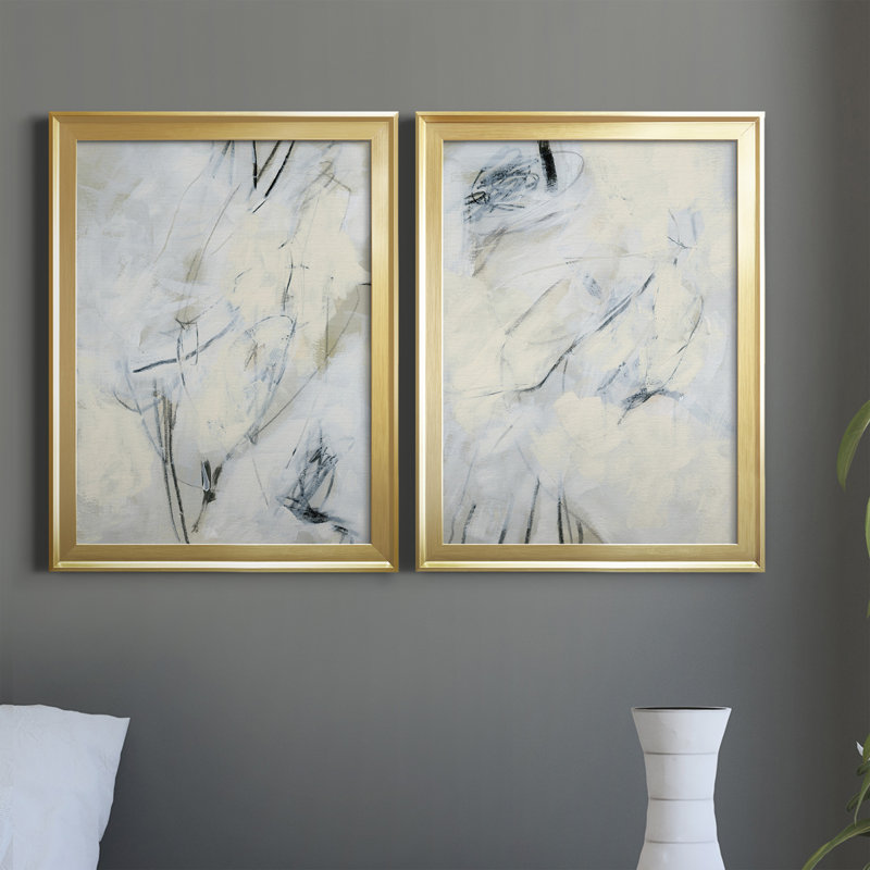 «Liminal Space I», ensemble de 2 peintures sur toile encadrées, H 42,5 po x l 61 po x P 1 po, Or