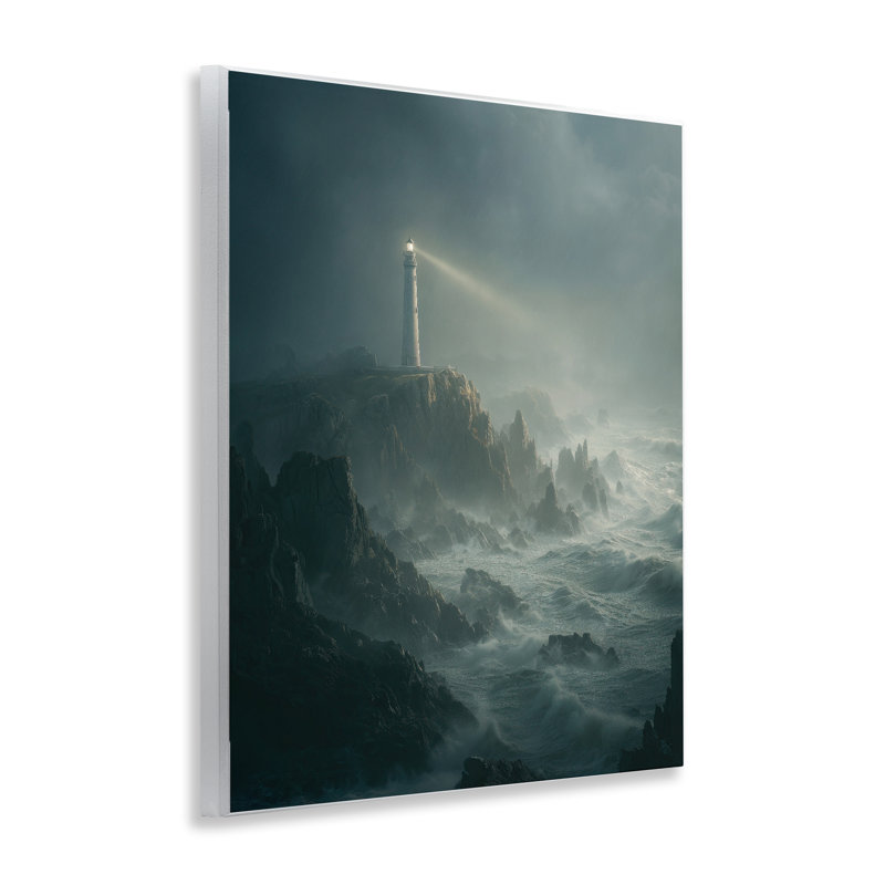 Plaque murale phare et falaise orageuse, design par Ziwei Li