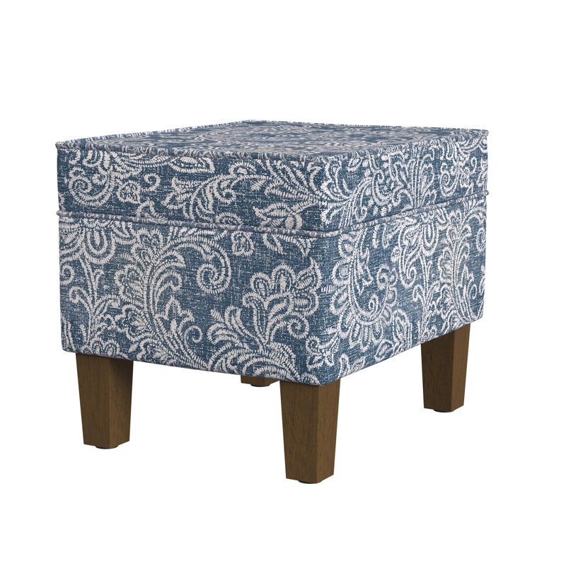Repose-pieds avec rangement Gorton, Denim jacobin