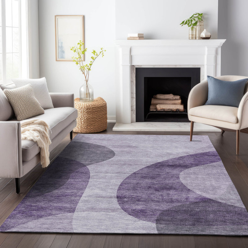 Premium Machine Washable Arnette Purple Rug, Rectangle 5' x 7'6"