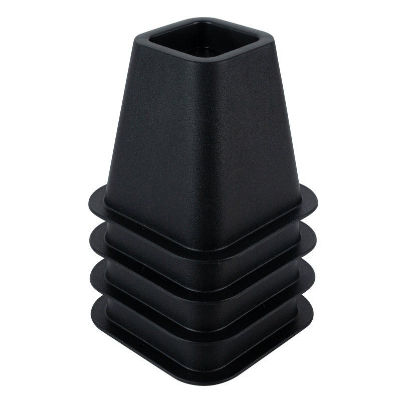 Simplify Black Durable Plastic 6'' Bed Risers Set of 8