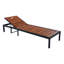 Méridiennes de patio réglables, chaise de piscine moderne en acier et bois d'acacia