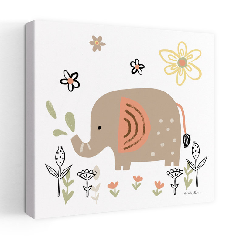 Bébé éléphant, art floral contemporain, H 48 po x l 48 po